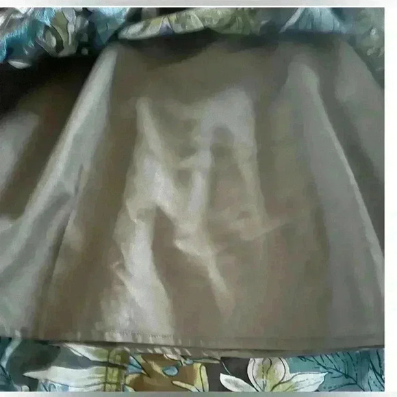 Nygard‎ size 14 teal ,greens tropical/floral gauzy cotton skirt. side zip. - Picture 5 of 9